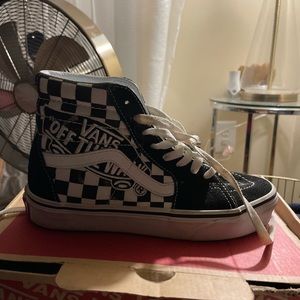 Vans black/black/white high tops size 5 womens